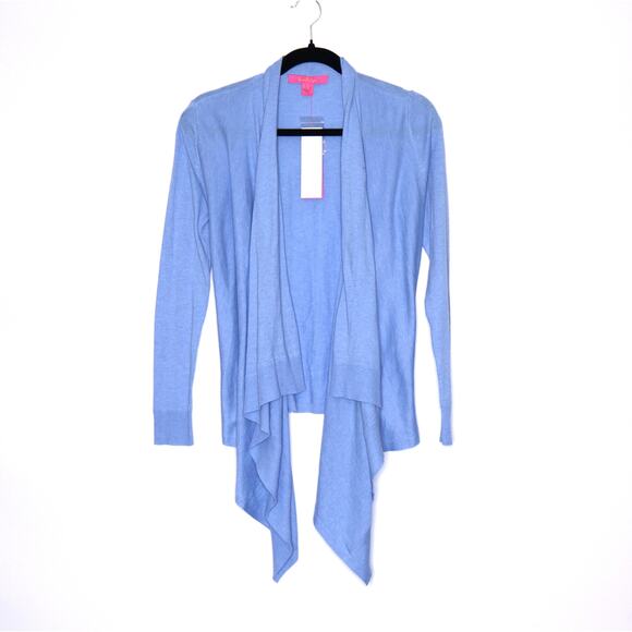 LILLY PULITZER NEW Danique Coolmax Open Cardigan Heathered Blue Peri Women's 2XS - Picture 1 of 15